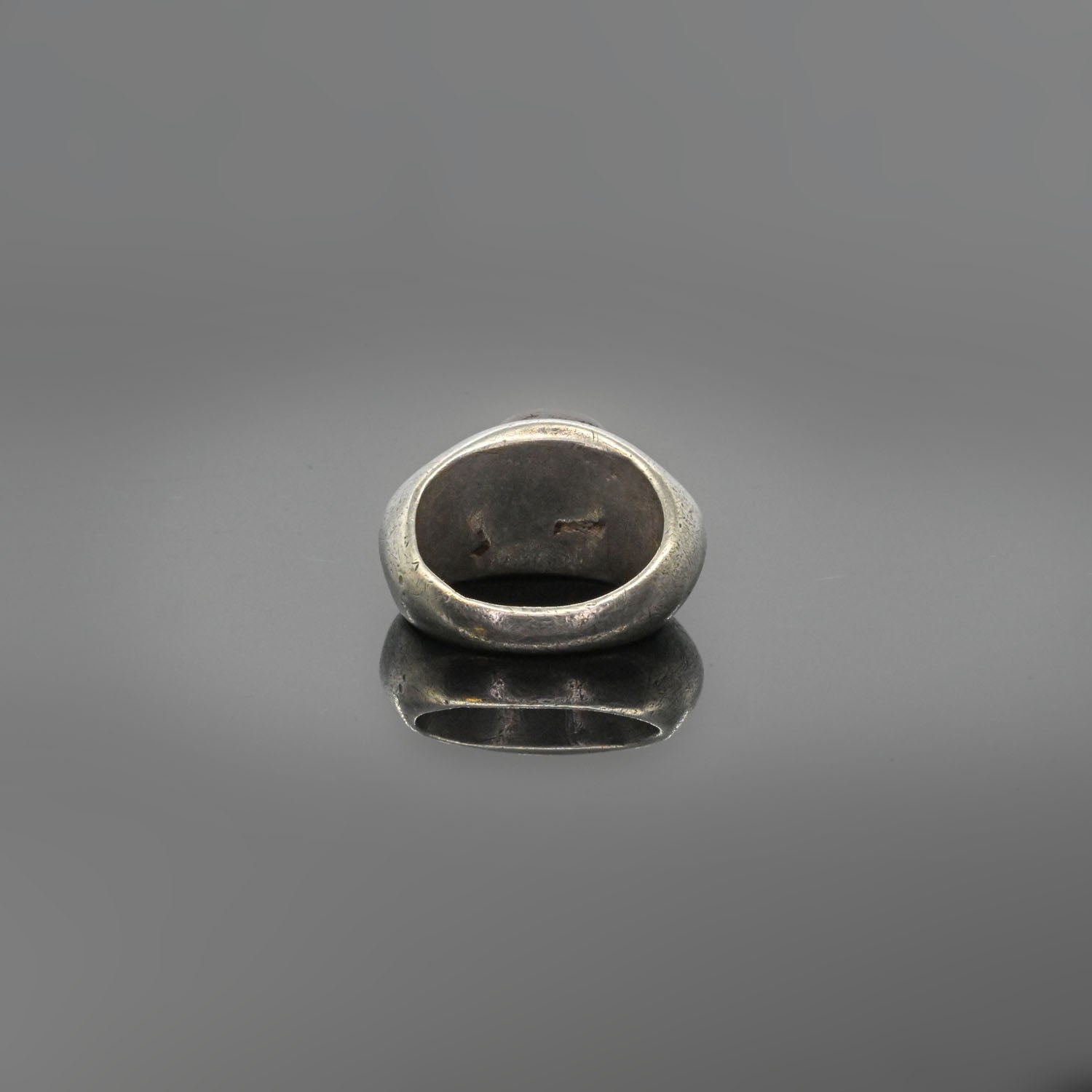 Roman Silver & Carnelian Finger Ring, Roman Imperial Period, ca. 2nd - 3rd century CE