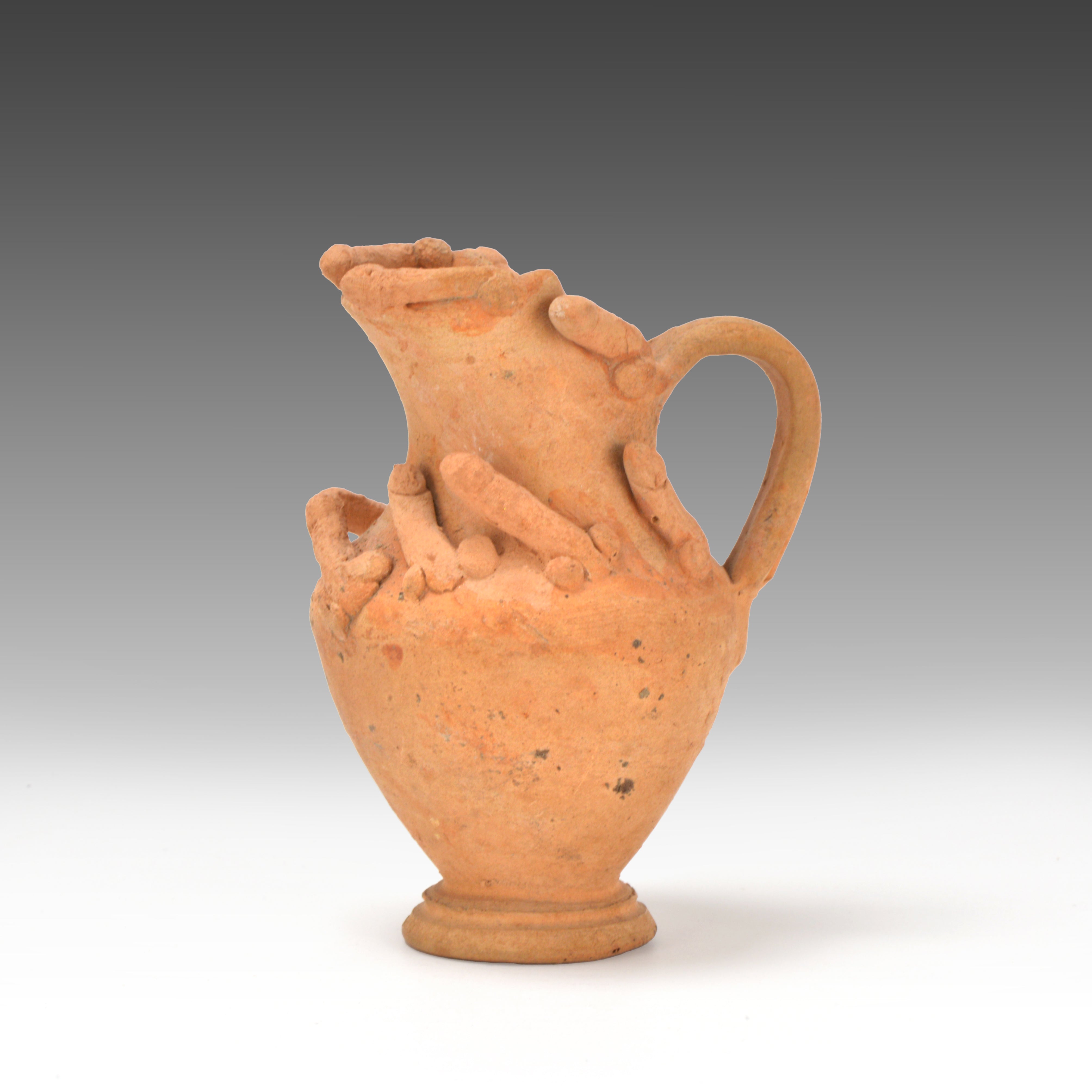 A Roman Phallic Terracotta Juglet, ca. 1st - 2nd century CE
