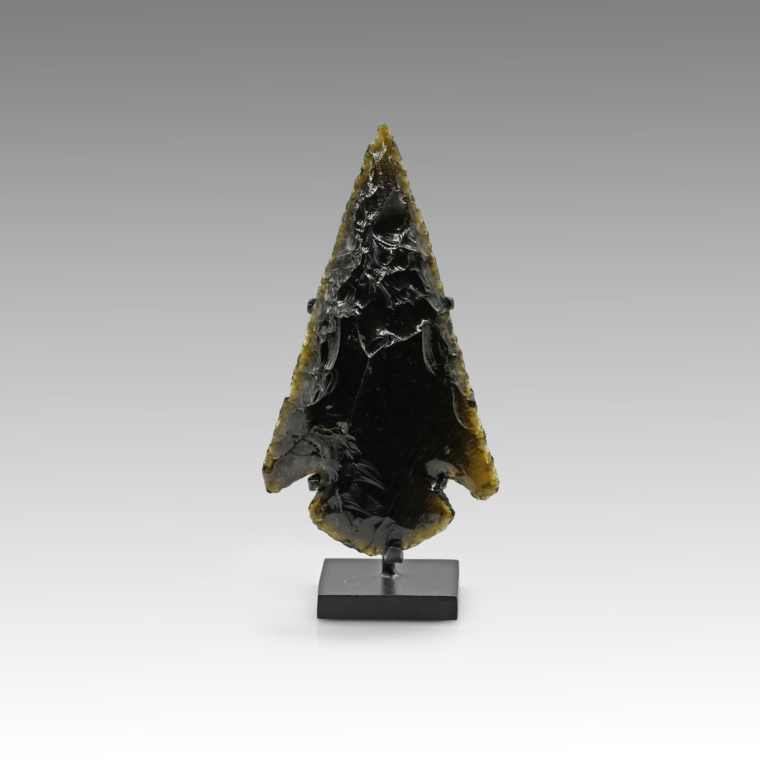 An impressive Aztec Knapped Obsidian Spear Blade, ca. 1400 - 1528 CE