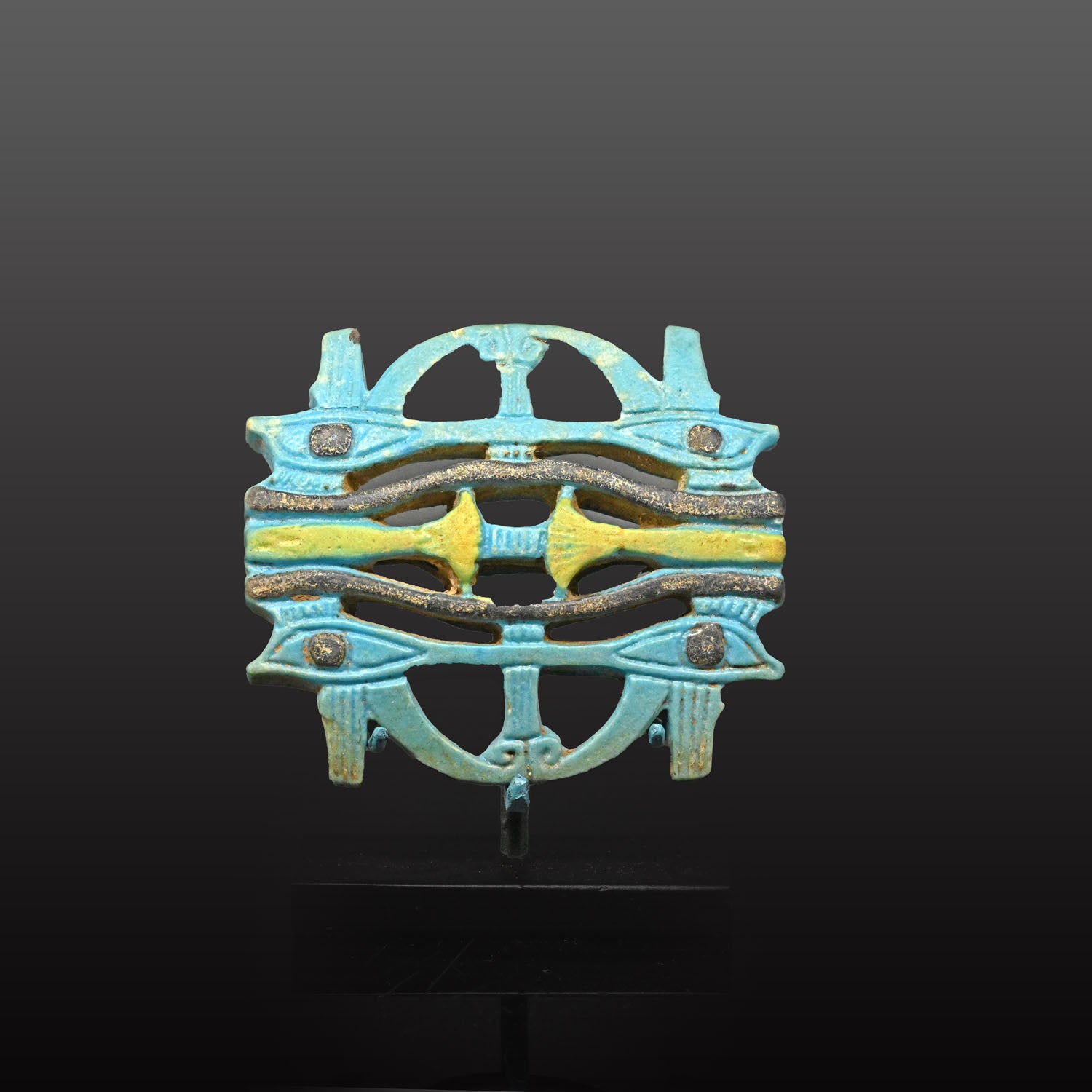 An exceptional Egyptian Glazed Faience Plaque, New Kingdom, ca. 1550 - 1069 BCE