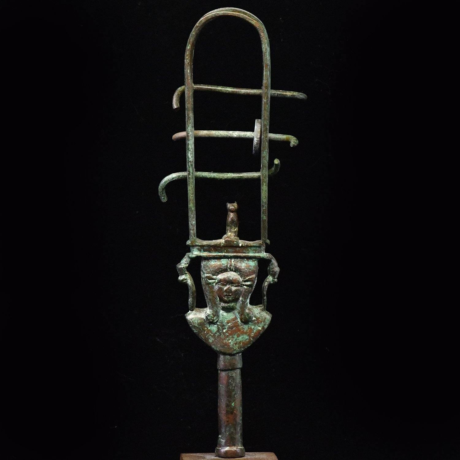 An Egyptian Bronze Sistrum, 26th Dynasty, Saite Period, ca. 664 - 525 BCE