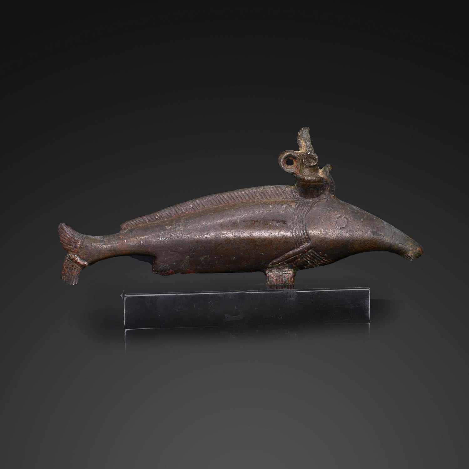 An Egyptian bronze Oxyrhynchus Fish, Late Period, ca. 664 - 332 BCE