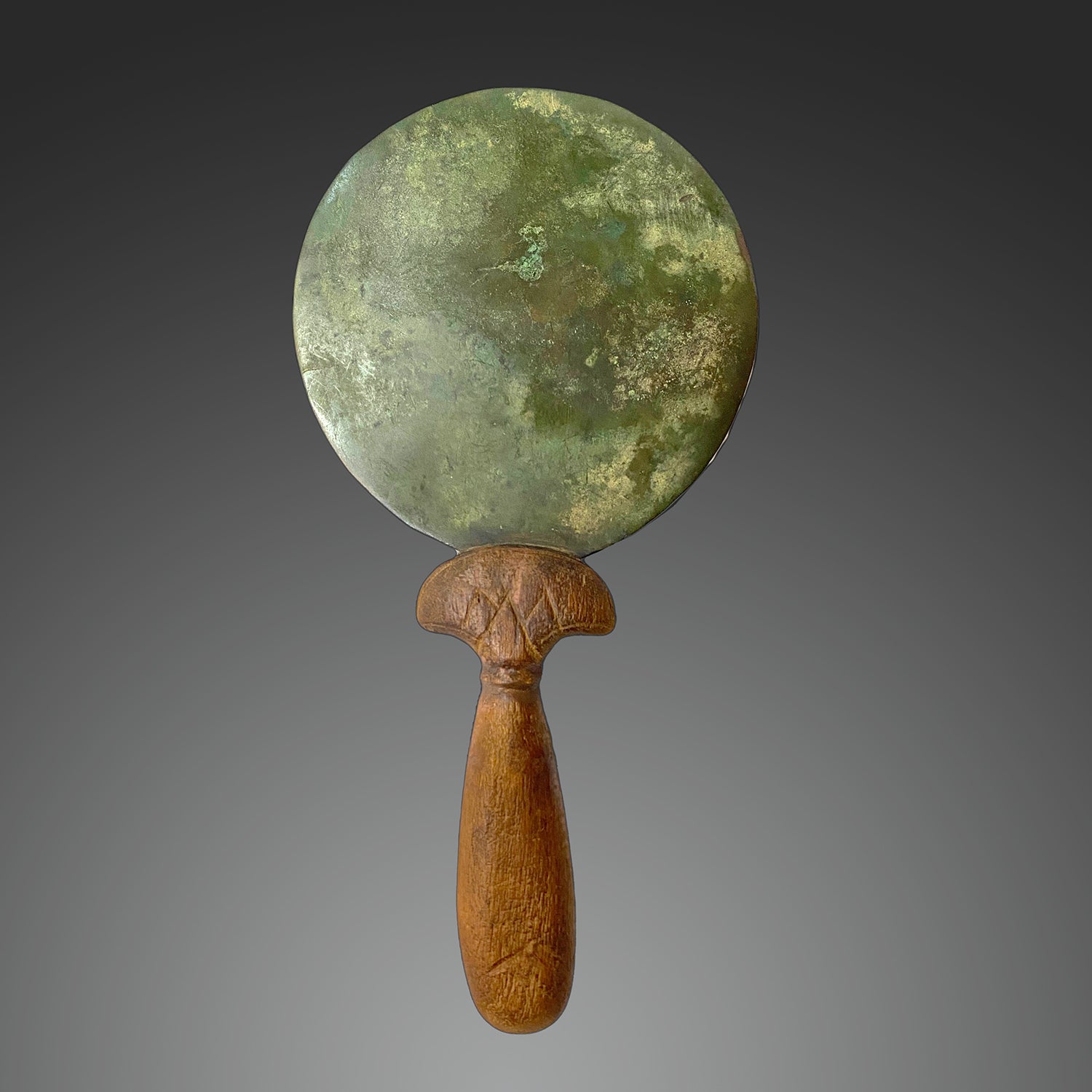 Ein schöner ägyptischer Toilettenspiegel aus Bronze, Mittleres Reich, ca. 1938 - 1758 v. Chr.