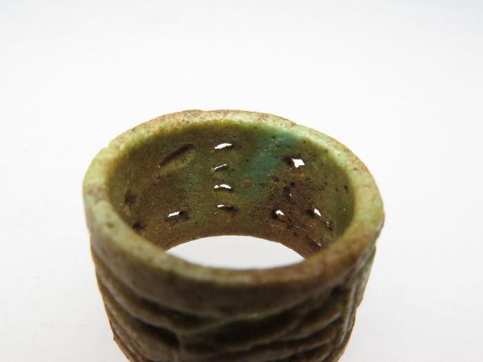 An Egyptian Faience Openwork Ring, 21st Dynasty, ca. 1069-945 BCE - Sands of Time Ancient Art