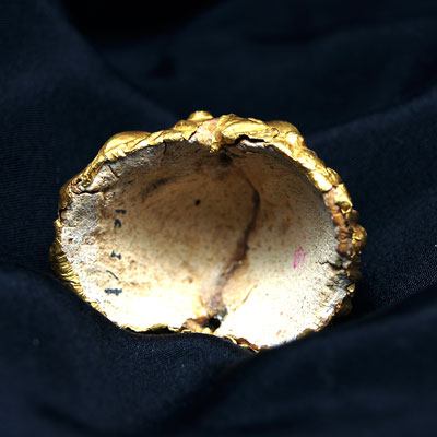 An Egyptian stucco and gold earring, Ptolemaic Period, ca 332 - 30 BCE - Sands of Time Ancient Art