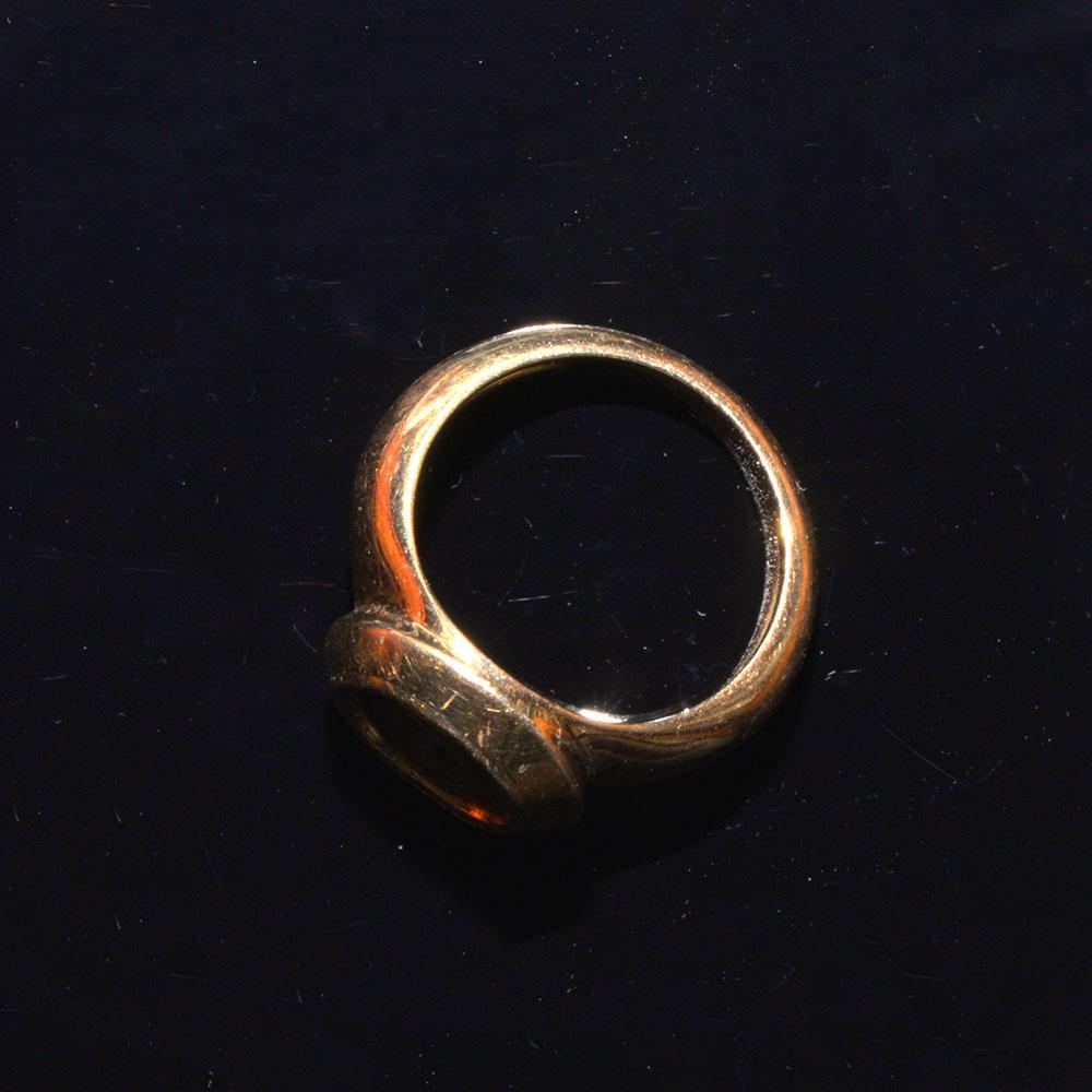 A Thracian silver Apollonia Pontika drachm (ca. 400 - 350 BCE) set in a gold ring - Sands of Time Ancient Art