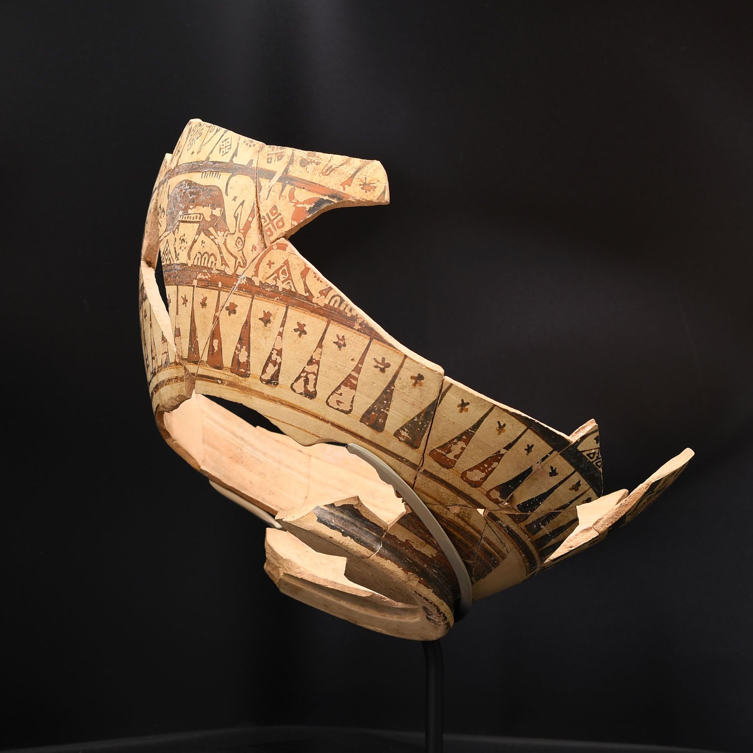 An East Greek Wild Goat Fragmented Vessel, Orientalizing Period, ca. 6th century BCE