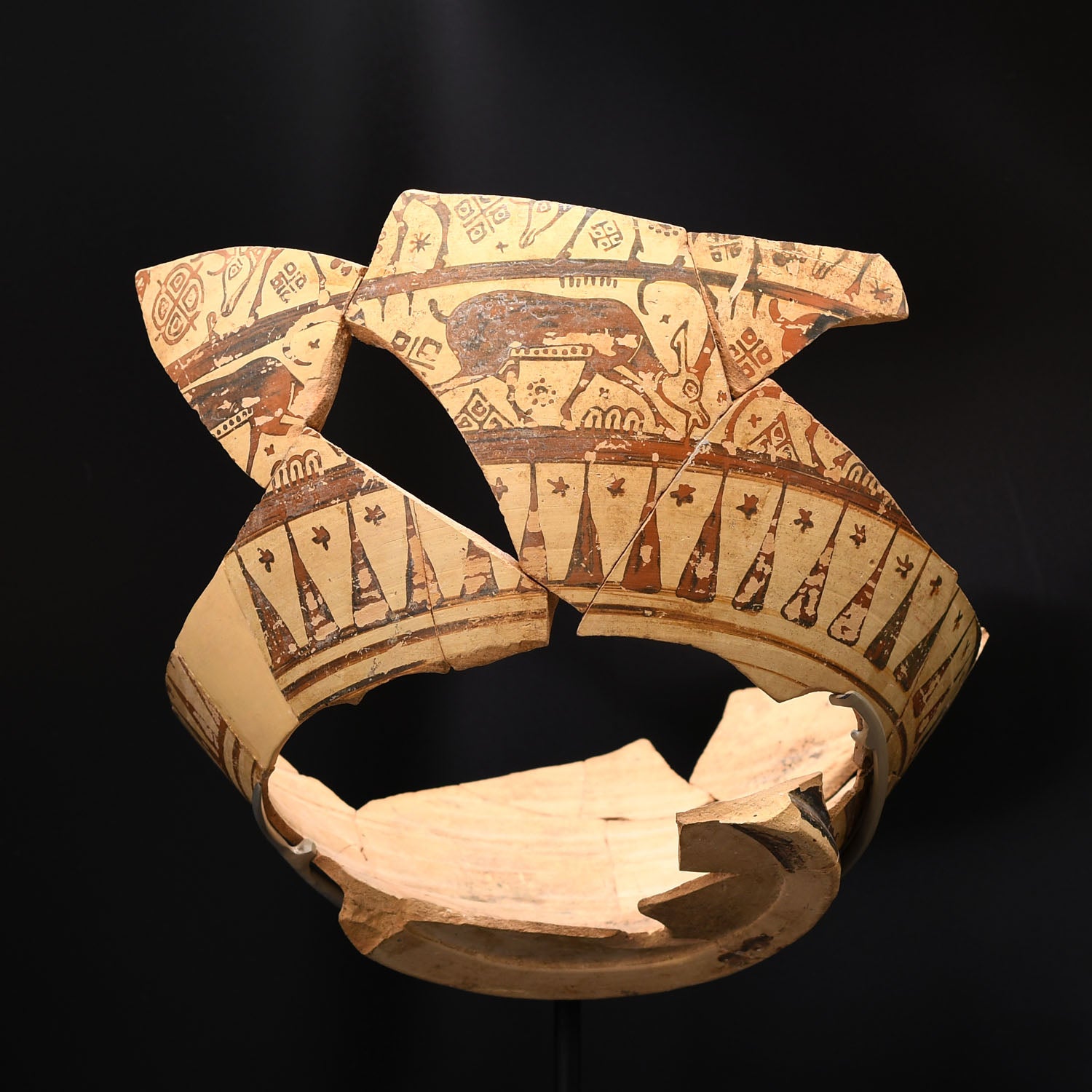 An East Greek Wild Goat Fragmented Vessel, Orientalizing Period, ca. 6th century BCE