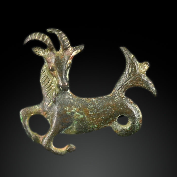 A fine Persian Bronze fitting of Capricornus, Achaemenid Empire, ca. 550 - 330 BCE
