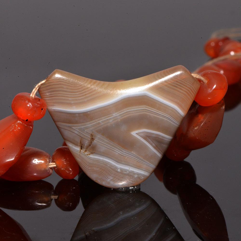 An Achaemenid Carnelian and Banded Agate Bead Necklace, ca. 550 - 332 BCE - Sands of Time Ancient Art