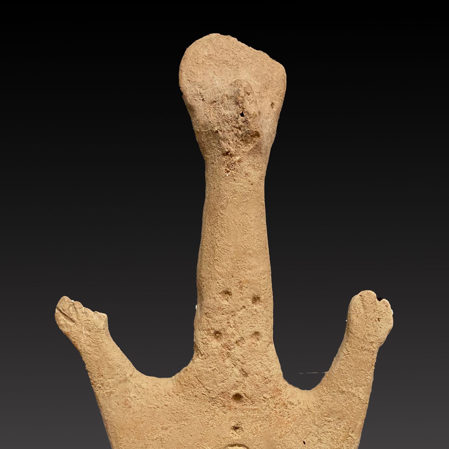 Eine mesopotamische männliche Terrakottastatue, ca. Anfang des ersten Jahrtausends v. Chr