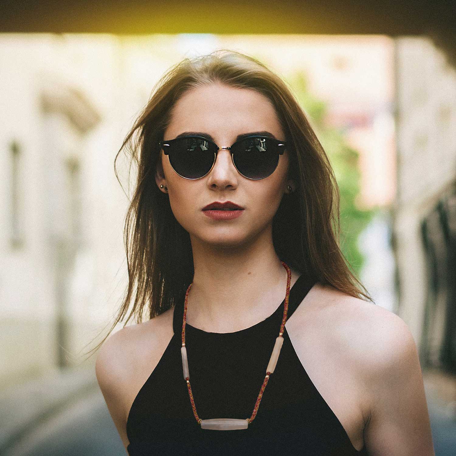 A Tairona Quartzite and Chalcedony Bead Necklace, ca. 800 - 1500 CE