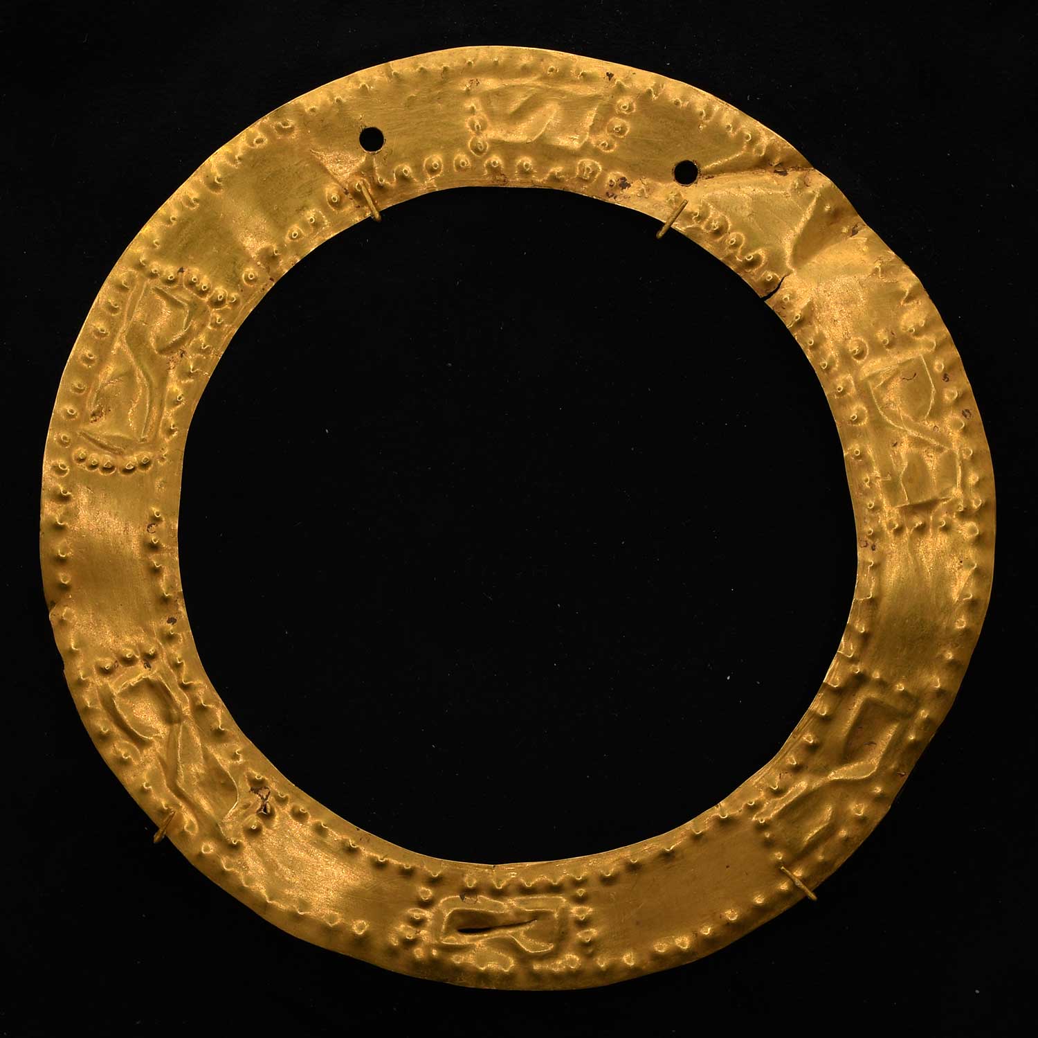 A Narino Hammered Gold Pectoral, ca. 500 - 1000 CE