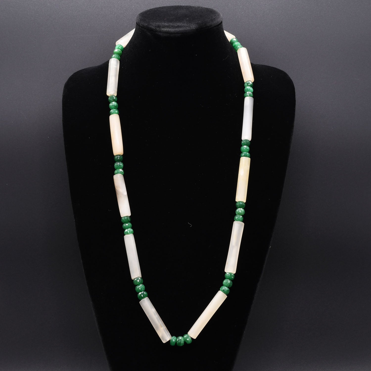 A Tairona Quartzite and Emerald Bead Necklace, ca. 500 - 1200 CE