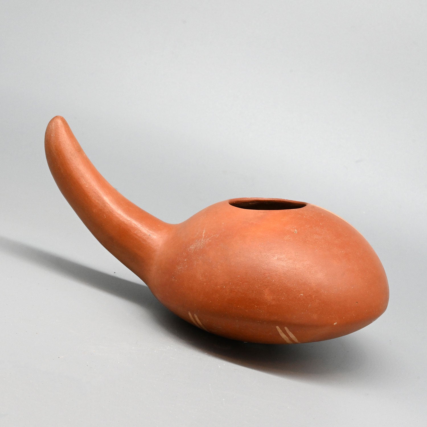 A Moche Terracotta Corn Popper Vessel, Middle Horizon Period, ca. 500 - 700 CE