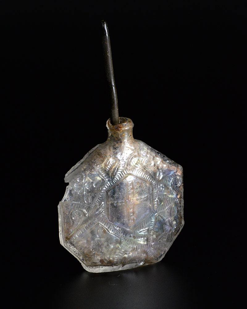 A Byzantine Glass Cosmetic Container with Applicator, ca. 4th century CE - Sands of Time Ancient Art