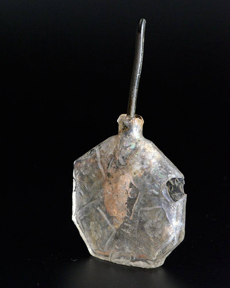 A Byzantine Glass Cosmetic Container with Applicator, ca. 4th century CE - Sands of Time Ancient Art