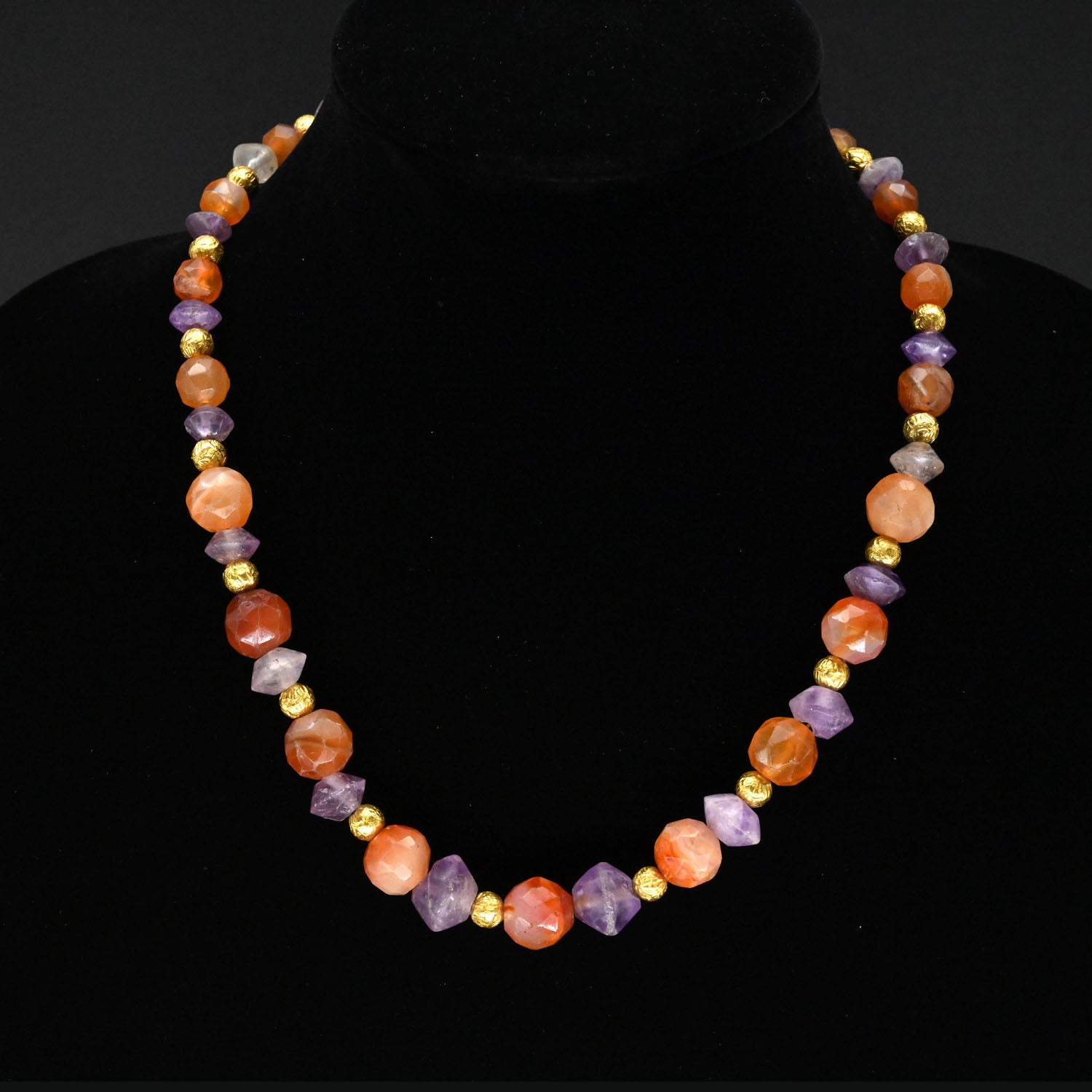 A Roman Amethyst and Carnelian Bead Necklace, ca. 1st - 2nd century CE