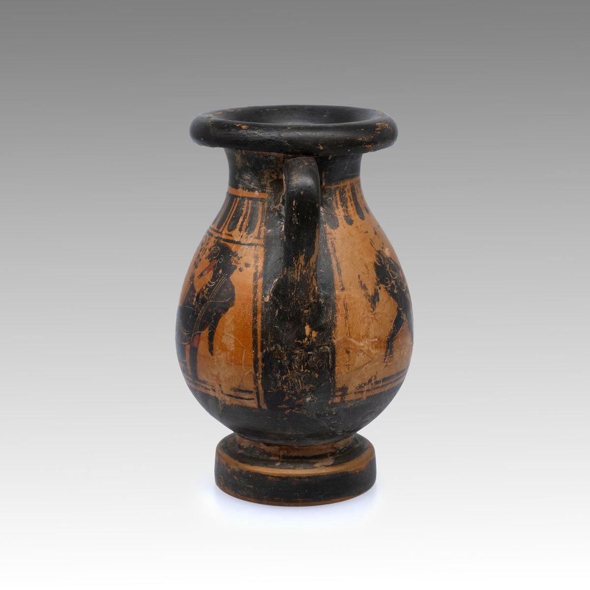 Greek Miniature Black Figure Amphora, Attributed to the Affecter Painter, ca. 6th century BCE