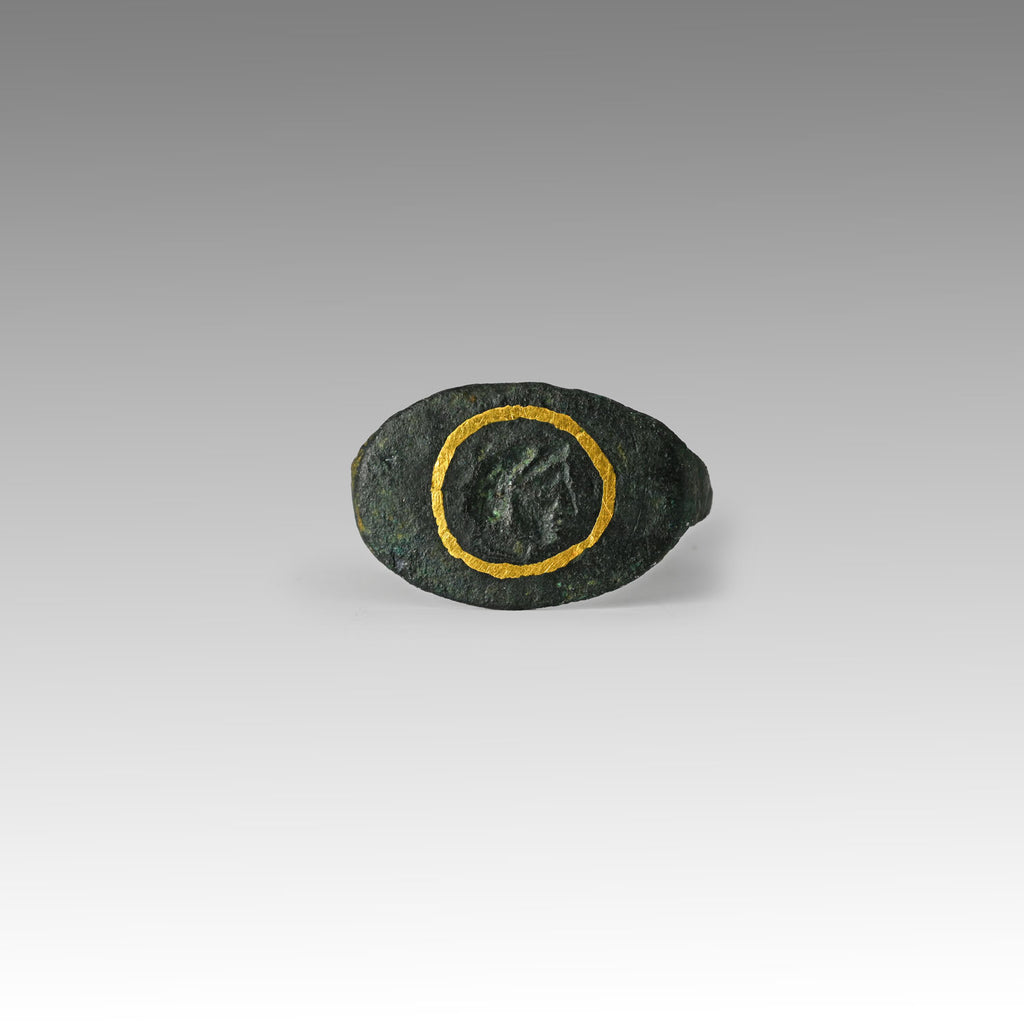 Nabataean Bronze & Gold Finger Ring, ca. 2nd century BCE - 1st century CE