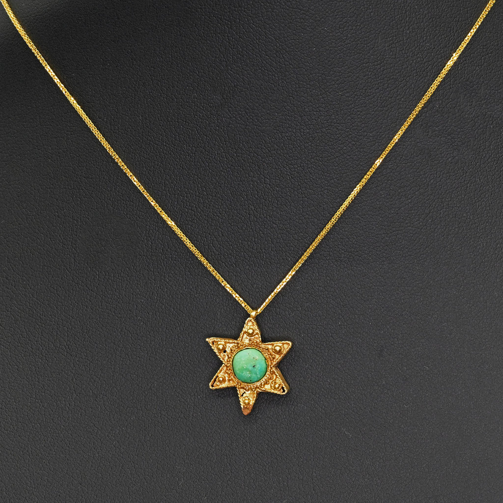 An Early Islamic Gold Seal of Solomon Pendant with Turquoise Inlay, Umayyad–Early Abbasid Period, ca. 7th–9th century CE