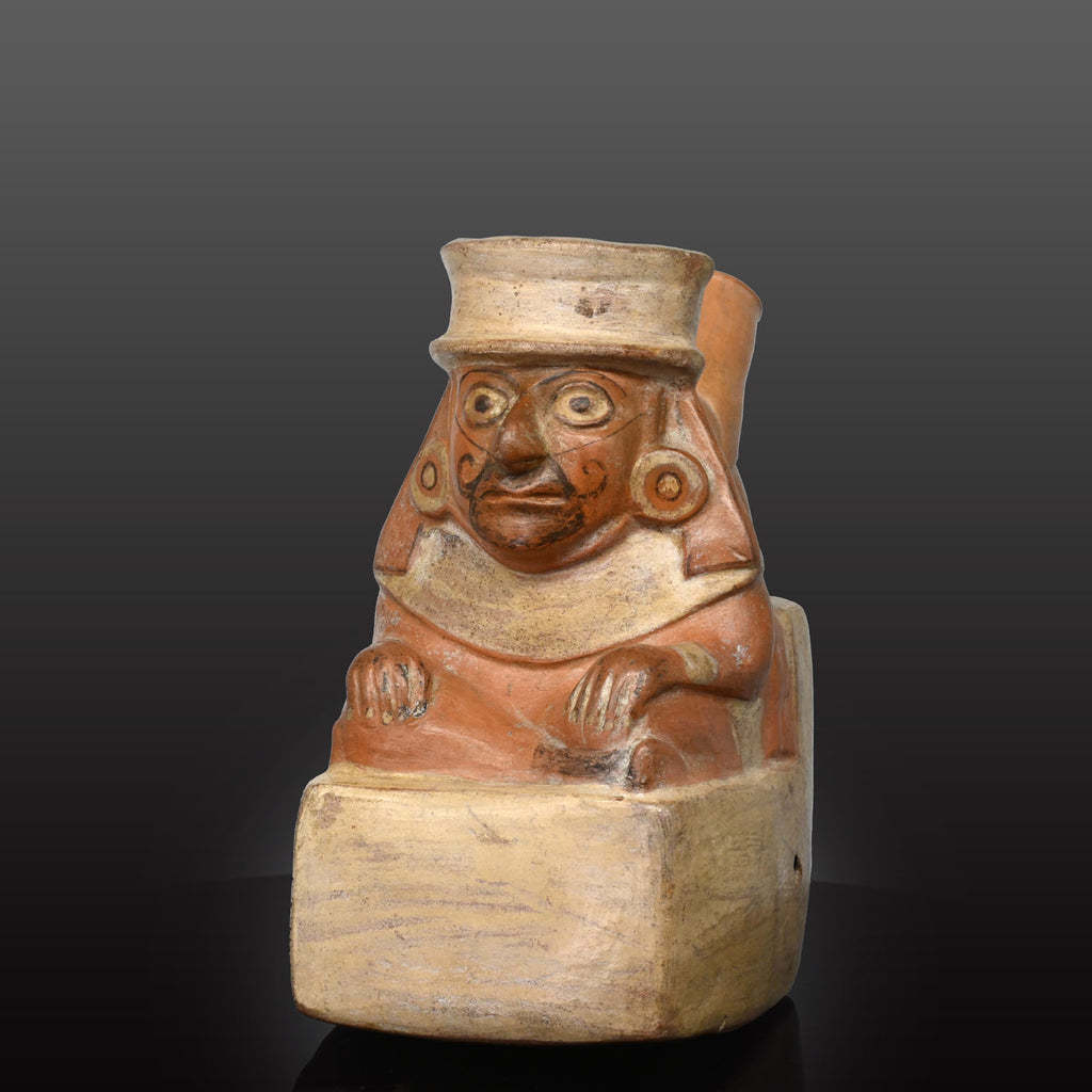 A Moche Seated Noble Effigy Vessel, Moche II, ca. 200 - 400 CE