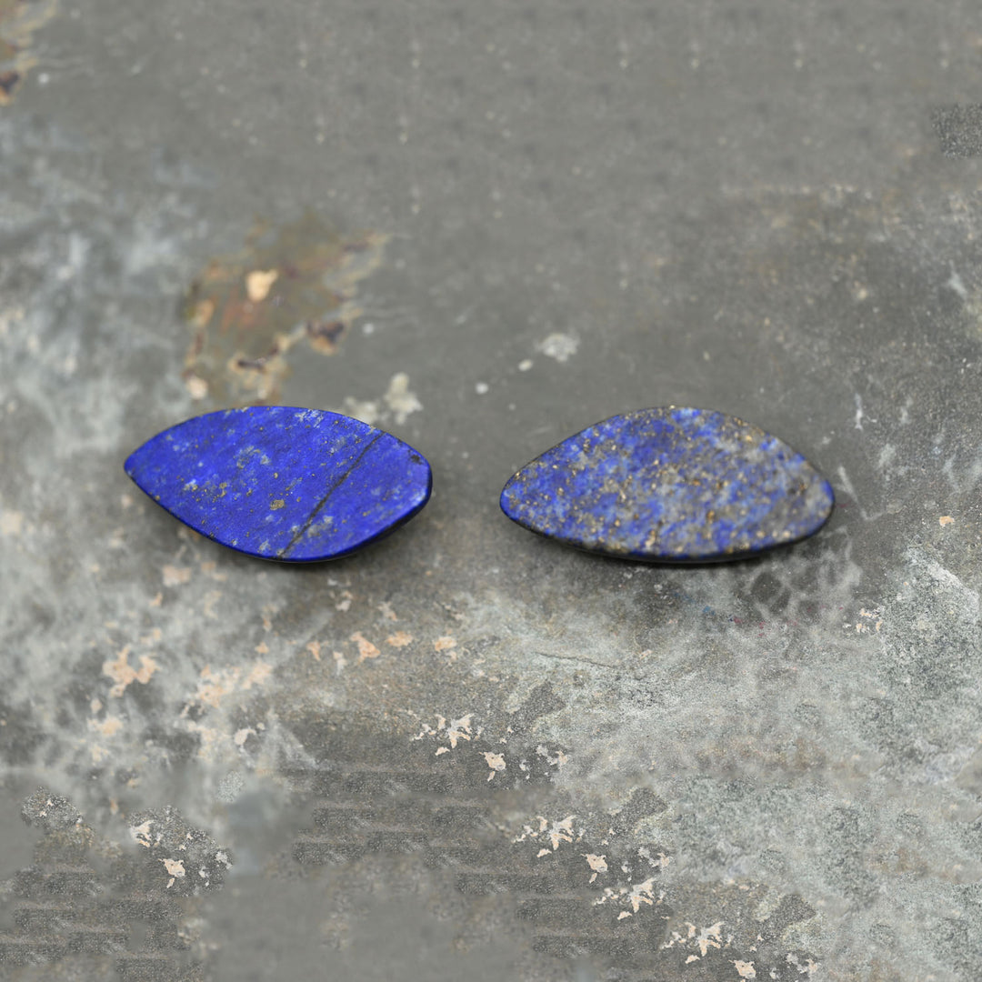 A pair of Egyptian Lapis Lazuli Eye Inlays, New Kingdom, ca. 1550 - 1069 BCE