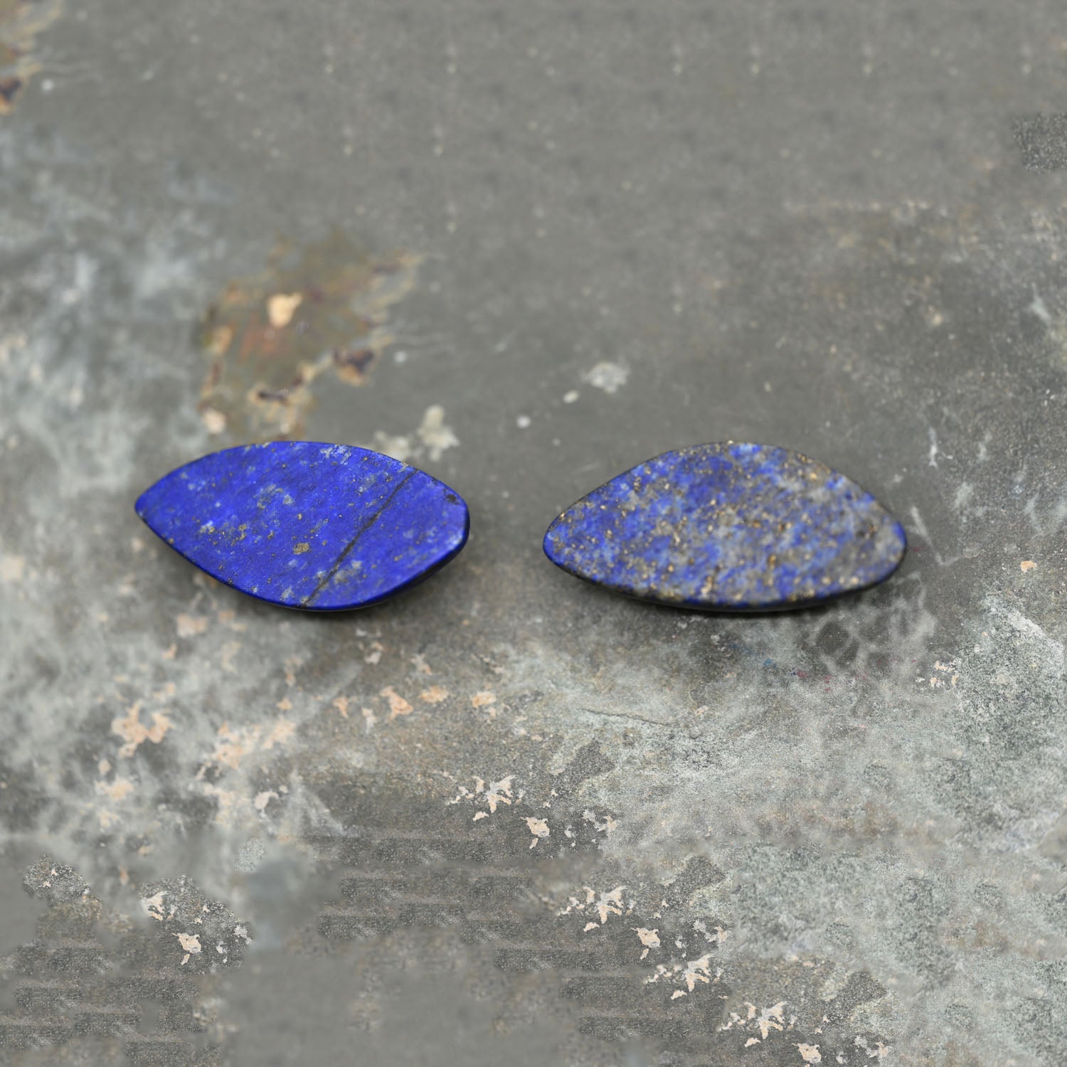 A pair of Egyptian Lapis Lazuli Eye Inlays, New Kingdom, ca. 1550 - 1069 BCE