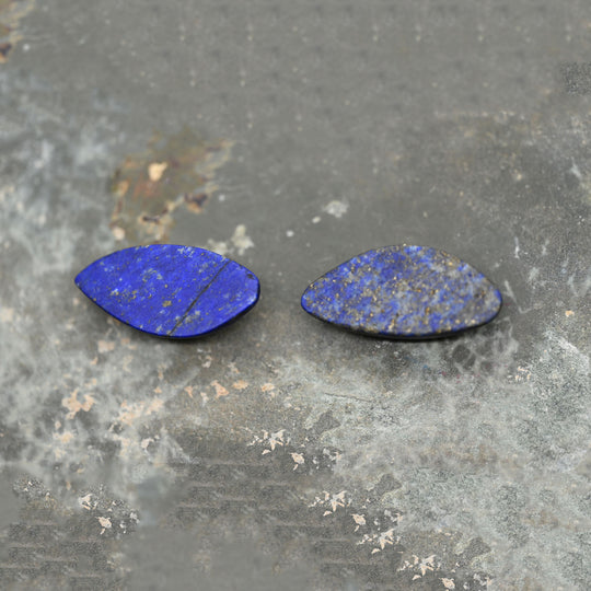 A pair of Egyptian Lapis Lazuli Eye Inlays, New Kingdom, ca. 1550 - 1069 BCE