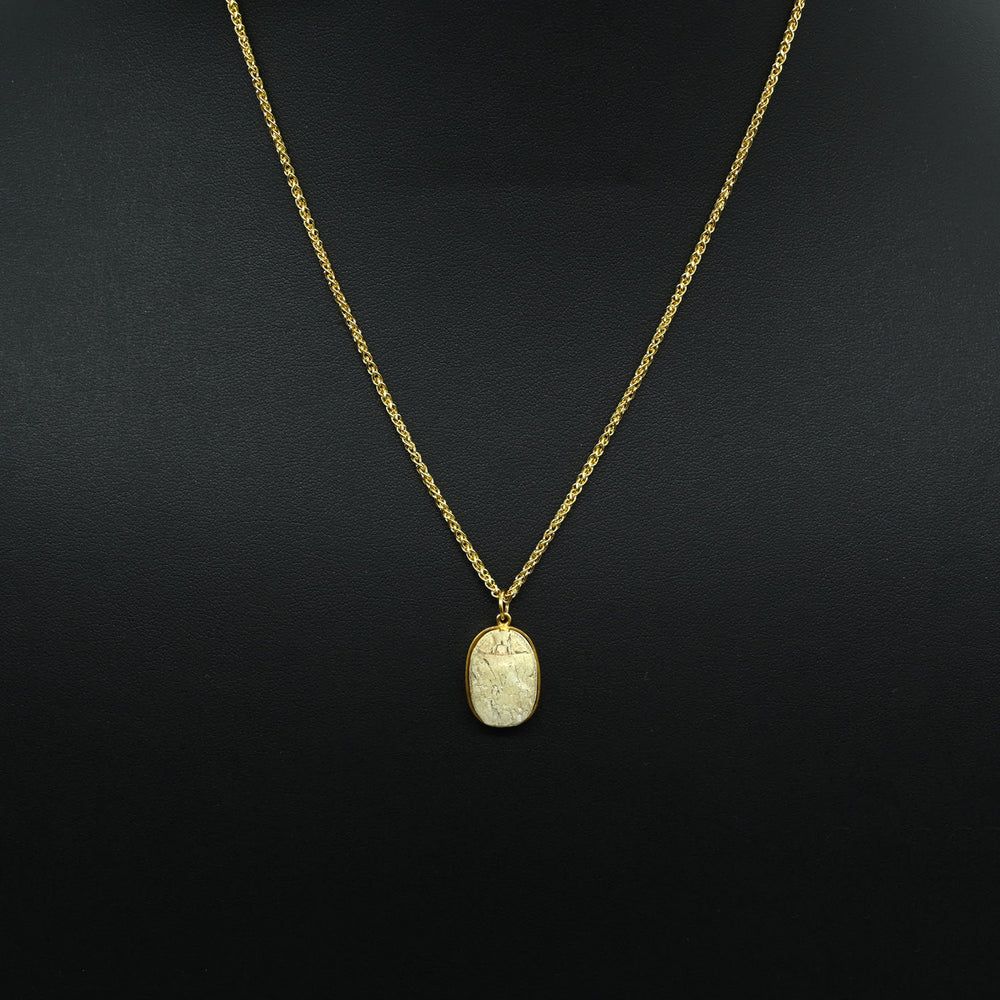 An Egyptian Steatite Scarab set as a pendant, 2nd Intermediate Period, ca. 1730 BCE