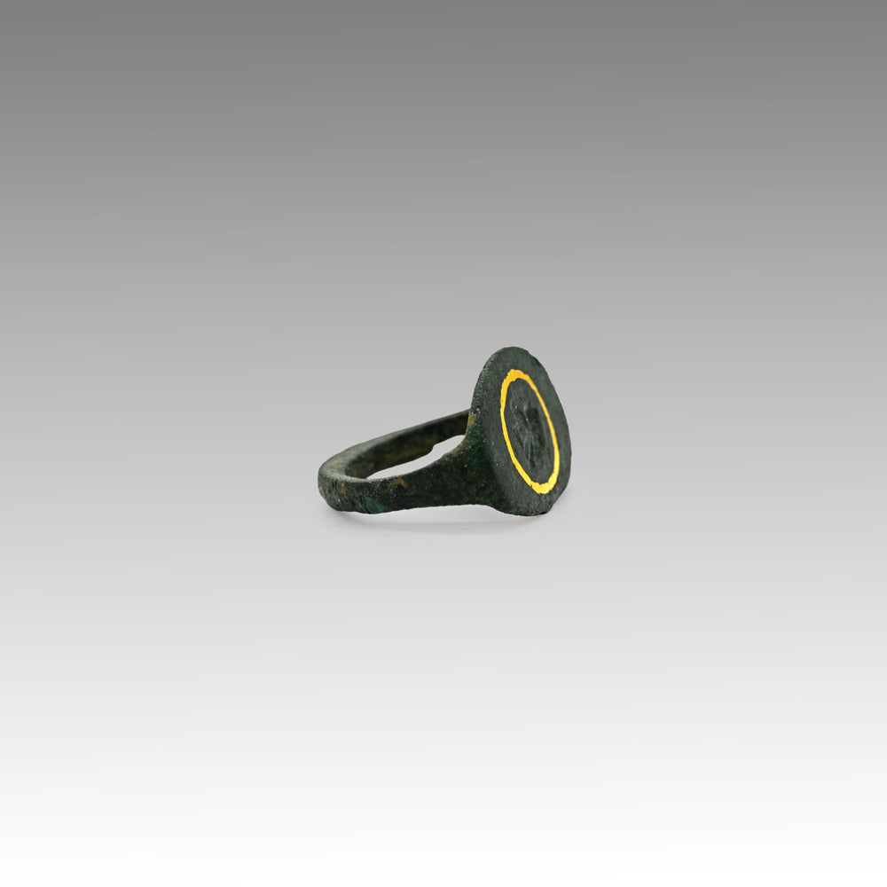 Nabataean Bronze & Gold Finger Ring, ca. 2nd century BCE - 1st century CE