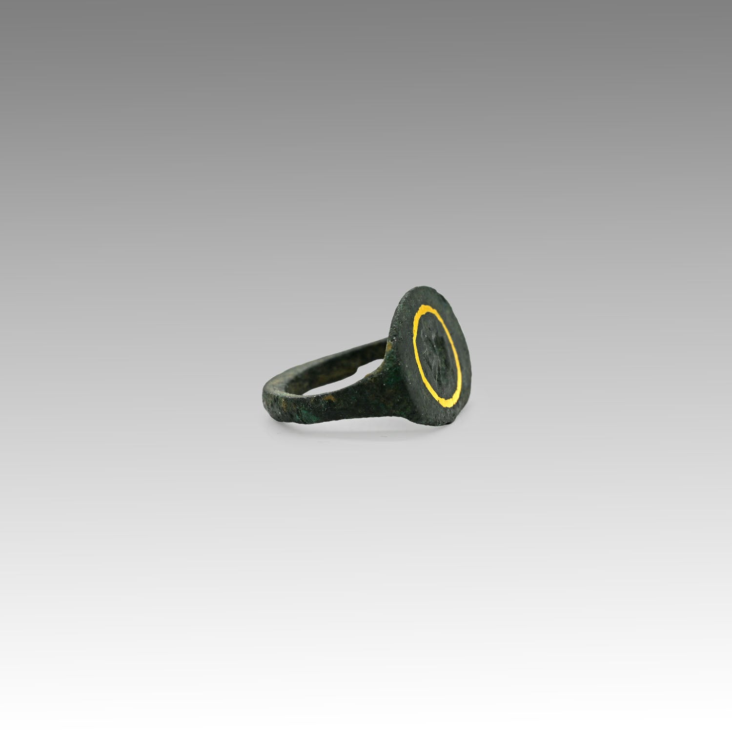 Nabataean Bronze & Gold Finger Ring, ca. 2nd century BCE - 1st century CE