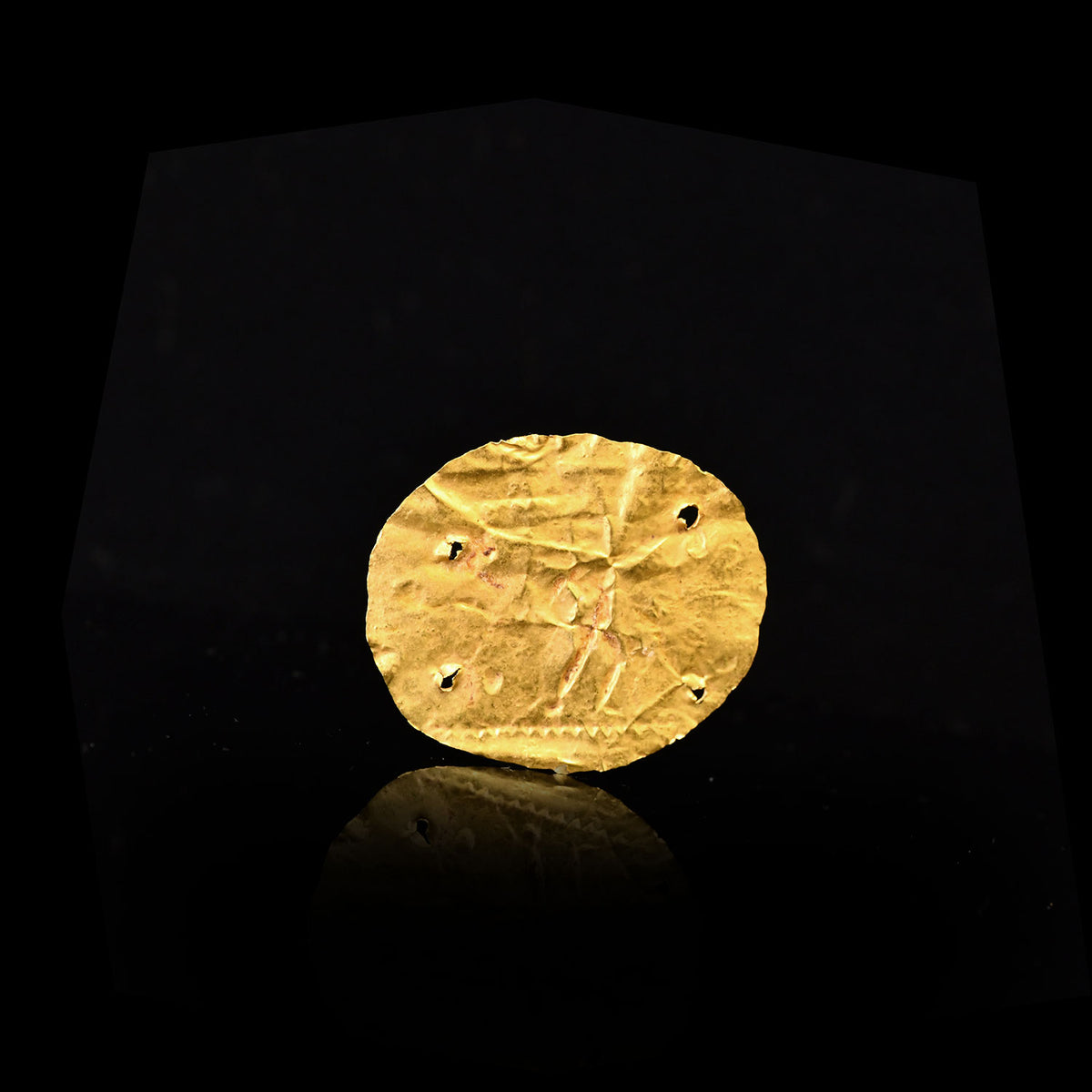 A Greek Gold Appliqué Depicting a Warrior, Hellenistic Period, ca. 3rd - 1st century BCE