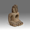 Maya Sandstone Seated Deity Figure, ca. 200 - 500 CE