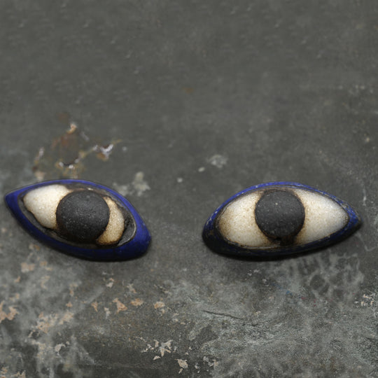 A pair of Egyptian Lapis Lazuli Eye Inlays, New Kingdom, ca. 1550 - 1069 BCE