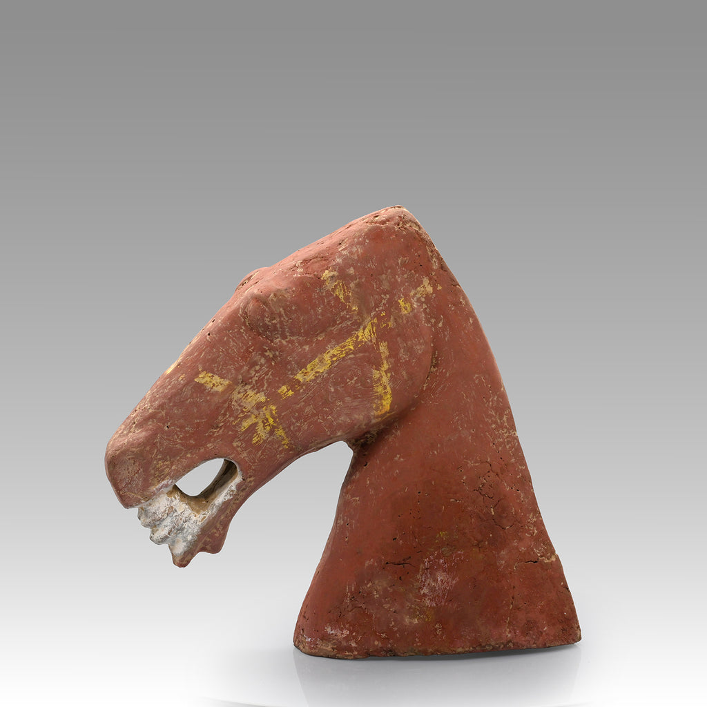 A Chinese Terracotta Head of a Horse, Han Dynasty, ca. 25 - 220 CE