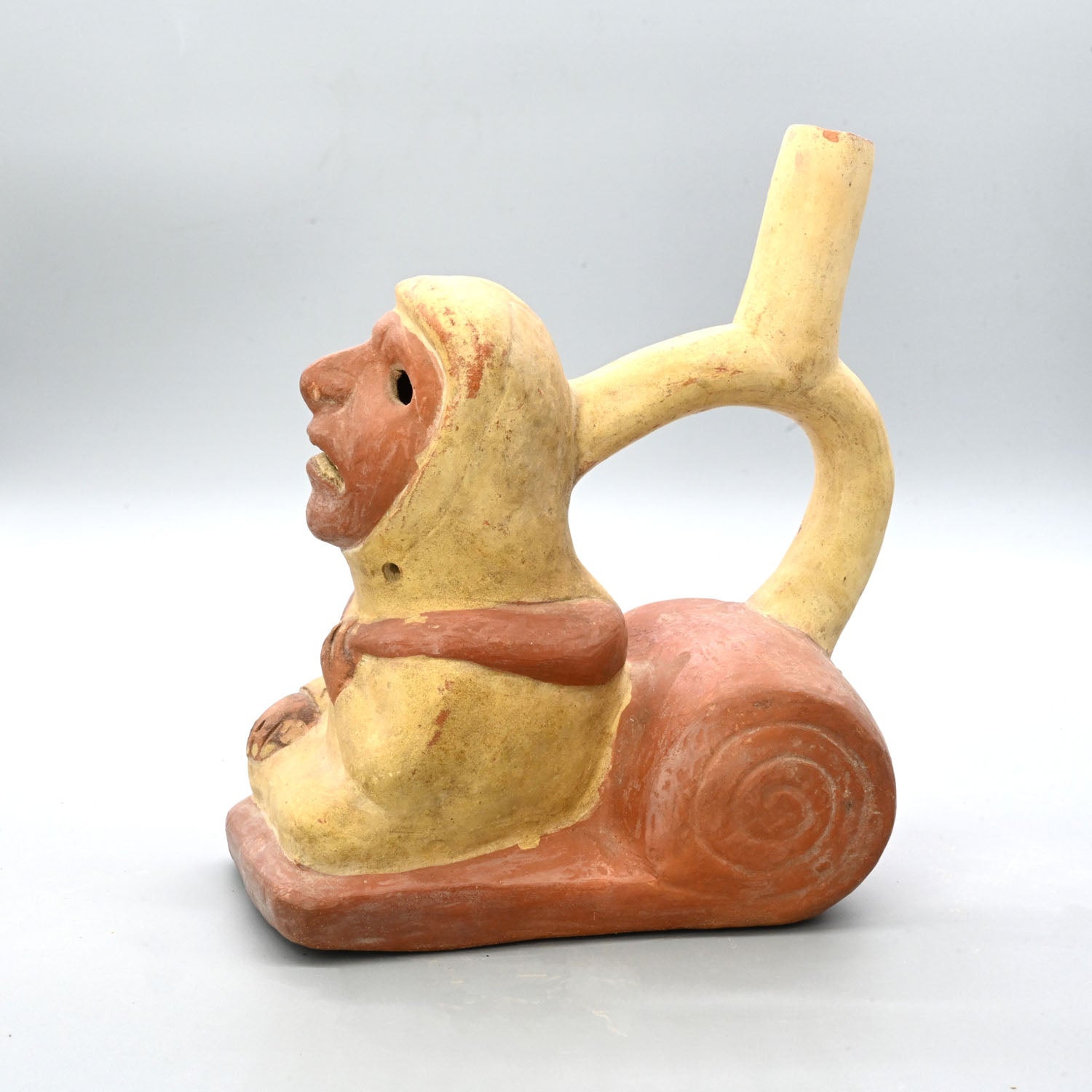 A Moche Blind Figure Effigy Vessel, Moche III - V, ca. 500 - 800 CE