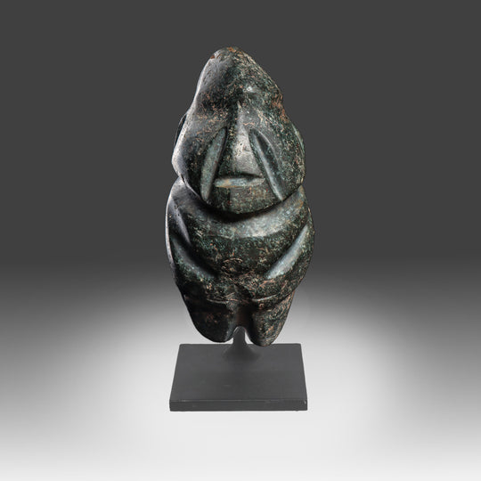 Mezcala M18 type Green Stone Figure, Late Preclassic Period, ca. 300 - 100 BCE