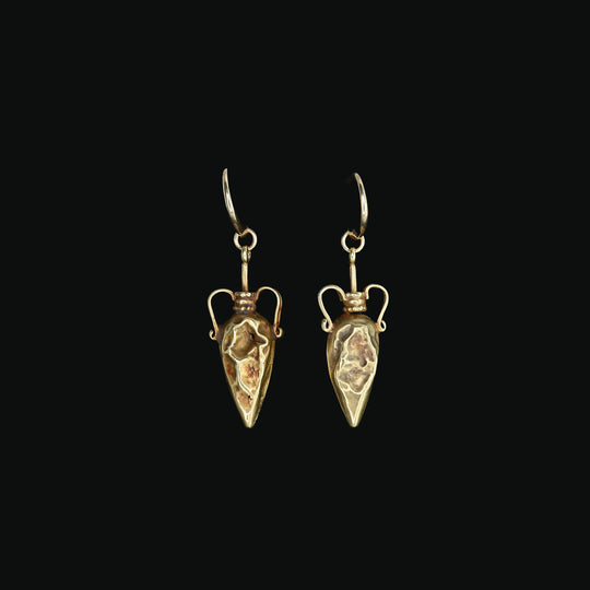 A pair of east Roman Amphora Pendants set as Earrings, ca. 1st century BCE - 1st century CE