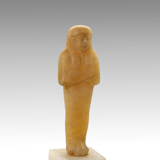 A Large and Important Egyptian Alabaster Shabti, late 18th - 19th Dynasty, ca. 1320–1200 BCE