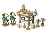 A Chinese Glazed Offering Table with Accessories, Ming Dynasty, ca. 1368 - 1644 CE