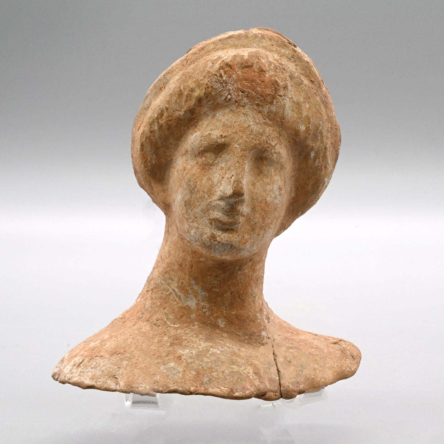 A Greek Terracotta Head of  a Woman, Classical Period, ca. 4th century BCE