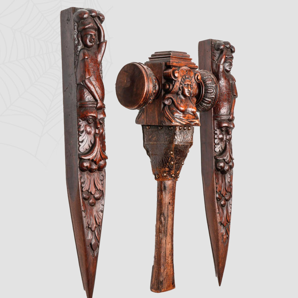 A Large, Exhibited European Vampire Slayer Stake and Hammer Set, 19th century