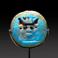 A large Egyptian faience Plaque of Bes, Late Period, ca. 664 - 332 BCE