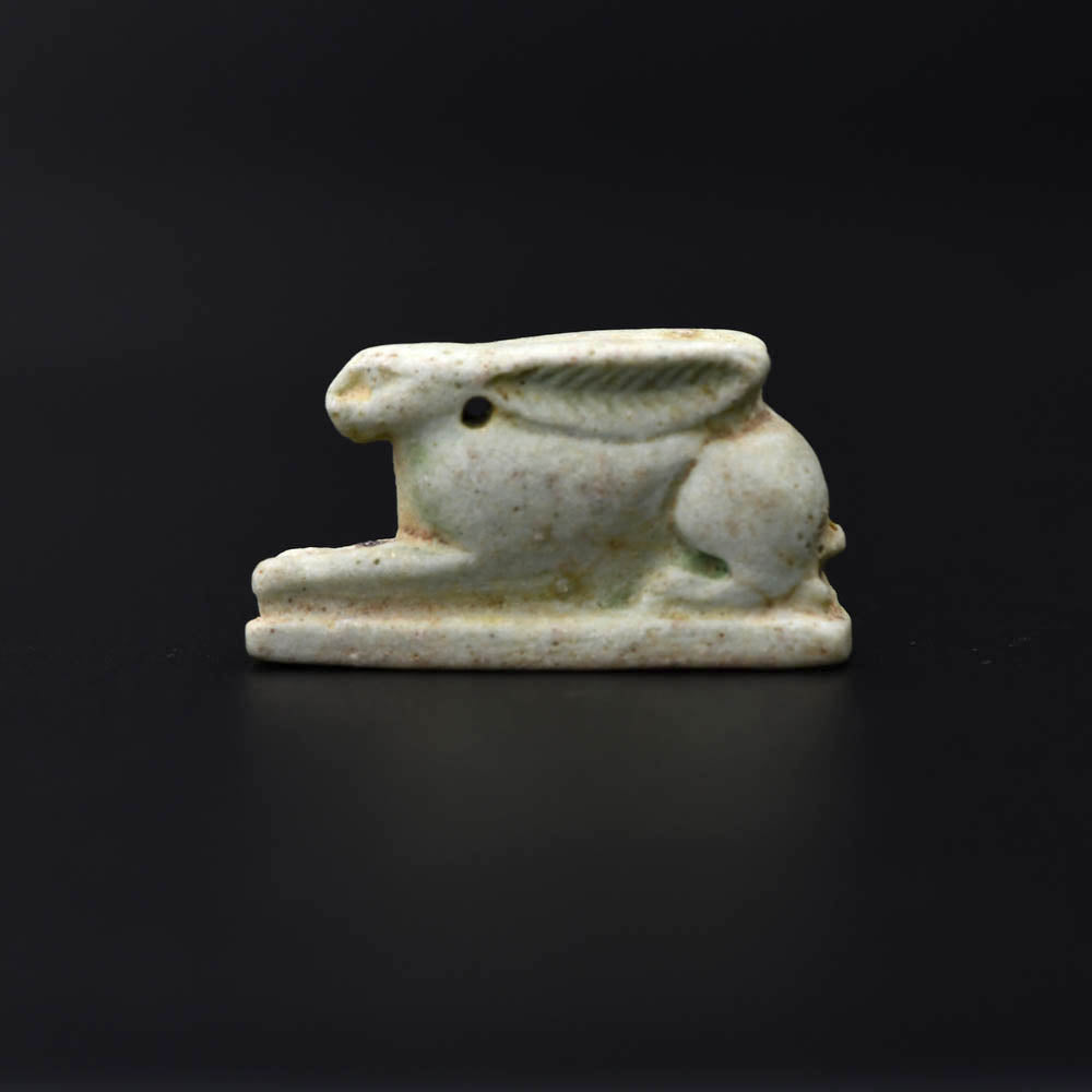 An Egyptian Faience Amulet of a Hare, Late Period, Dynasty 26, ca. 664 - 525 BCE