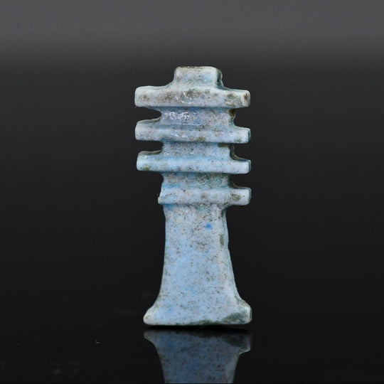 An Egyptian Blue Faience Djed Pillar Amulet, Late Period, ca. 664 - 332 BCE