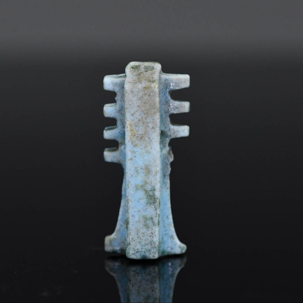 An Egyptian Blue Faience Djed Pillar Amulet, Late Period, ca. 664 - 332 BCE