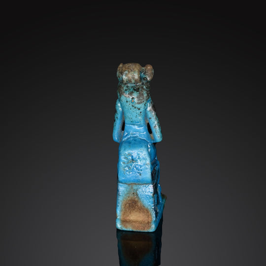 An Egyptian brilliant blue Faience Amulet of Sekhmet , Third Intermediate Period, ca. 1069 - 945 BCE