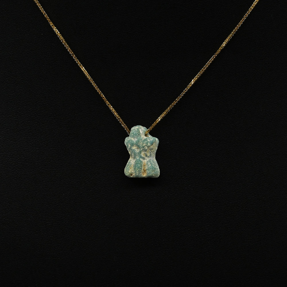 A Romano/Egyptian Faience Phallic Amulet, Ptolemaic  Period,  ca. 300 BCE – 300 CE