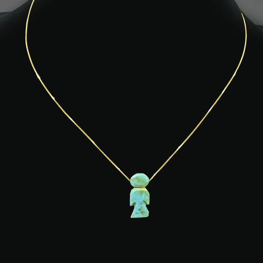 An Egyptian Faience Isis Knot Amulet set as a pendant, Late Period, ca. 664 - 332 BCE